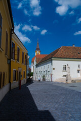 Fototapeta na wymiar The streets of the old city of Szekesfehervar