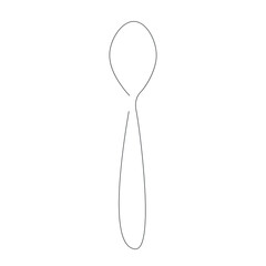 Spoon silhouette on white background, vector illustration