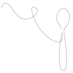 Spoon silhouette on white background, vector illustration