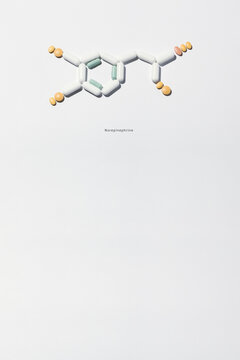 norepinephrine, photograph of pills that recreate the chemical formula of norepinephrine © TrokoWork