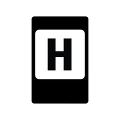 traffic sign hospital vector icon eps 10