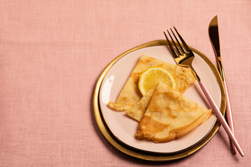 Crepes and lemon, shrove Tuesday