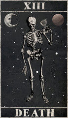 A tarot card Death Mayor Arcana with vintage look - obrazy, fototapety, plakaty