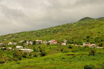 Fototapeta na wymiar Sao Jorge - Village under mountain