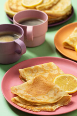 Crepes and lemon, shrove Tuesday