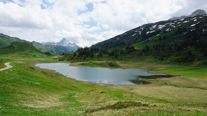 the Korbersee in Vorarlberg, Austria, June
