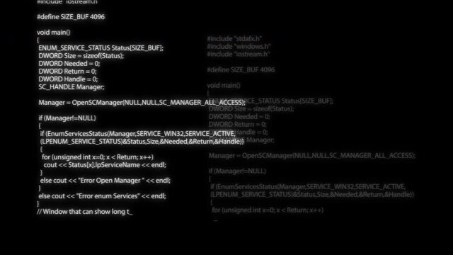 Developer is browsing html code on the computer screen. HTML Web Page Code Scrolling Programming code abstract technology background for software developer and Computer script concept.