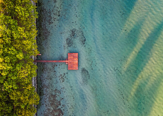 Small wooden pier on lake Balaton, Hungary