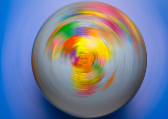 Globe in motion. The ball is bright.