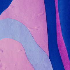 lue and violet torn paper collage close-up. Texture made from various paper and cardboard parts....