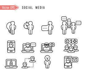 Human resources and management icons set.