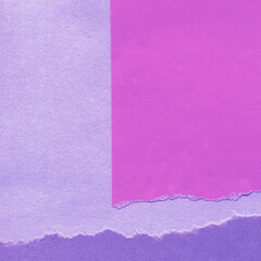 Blue and violet torn paper collage close-up. Texture made from various paper and cardboard parts....