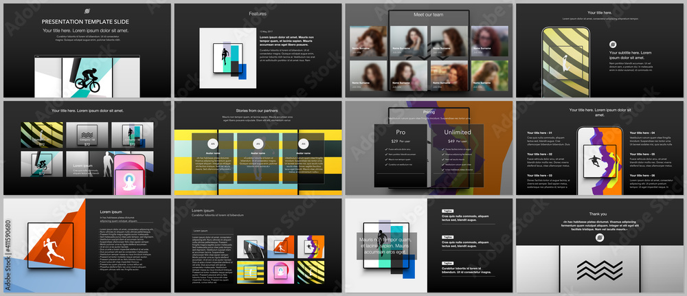 Sticker vector templates for website design, presentations, portfolio. templates for presentation slides, le