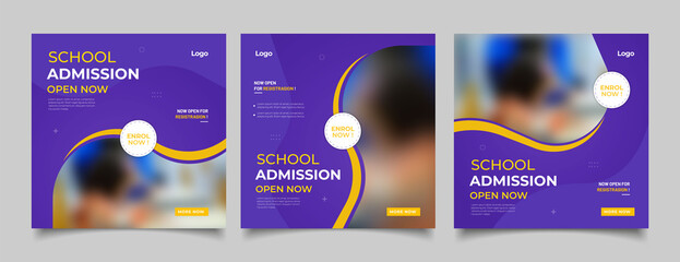School education admission social media post and web banner template