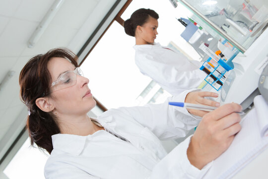 female researcher carrying out scientific research in a lab