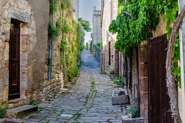 cordes sur ciel and its medieval cobbled streets. France