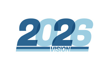 Happy new year 2026. Typography logo 2026 vision, 2026 New Year banner - obrazy, fototapety, plakaty
