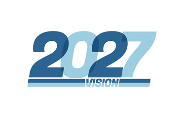 Happy new year 2027. Typography logo 2027 vision, 2027 New Year banner