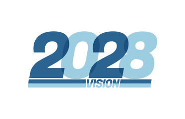 Happy new year 2028. Typography logo 2028 vision, 2028 New Year banner