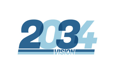 Happy new year 2034. Typography logo 2034 vision, 2034 New Year banner
