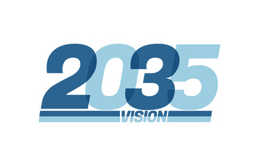 Happy new year 2035. Typography logo 2035 vision, 2035 New Year banner