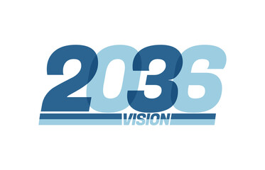 Happy new year 2036. Typography logo 2036 vision, 2036 New Year banner