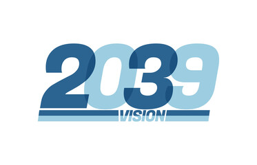 Happy new year 2039. Typography logo 2039 vision, 2039 New Year banner