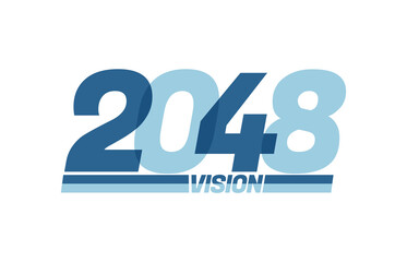 Happy new year 2048. Typography logo 2048 vision, 2048 New Year banner