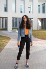 Full portrait of transgender woman looking at the camera