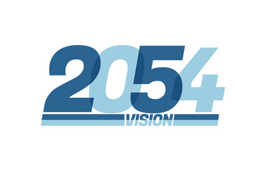 Happy new year 2054. Typography logo 2054 vision, 2054 New Year banner