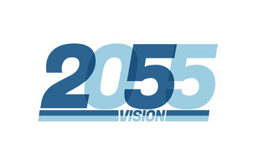 Happy new year 2055. Typography logo 2055 vision, 2055 New Year banner
