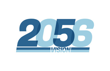 Happy new year 2056. Typography logo 2056 vision, 2056 New Year banner