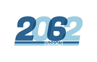 Happy new year 2062. Typography logo 2062 vision, 2062 New Year banner