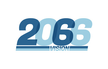 Happy new year 2066. Typography logo 2066 vision, 2066 New Year banner