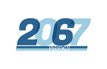 Happy new year 2067. Typography logo 2067 vision, 2067 New Year banner