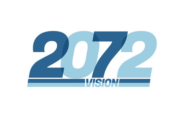 Happy new year 2072. Typography logo 2072 vision, 2072 New Year banner