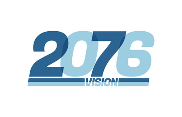 Happy new year 2076. Typography logo 2076 vision, 2076 New Year banner