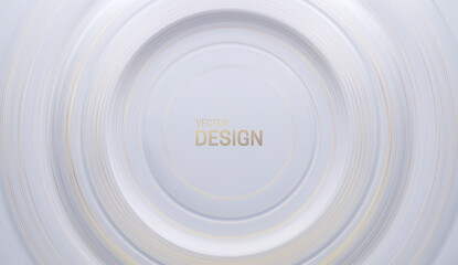 Obraz premium White concentric surface with golden anisotropic effect