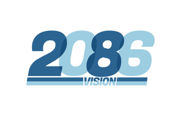 Happy new year 2086. Typography logo 2086 vision, 2086 New Year banner