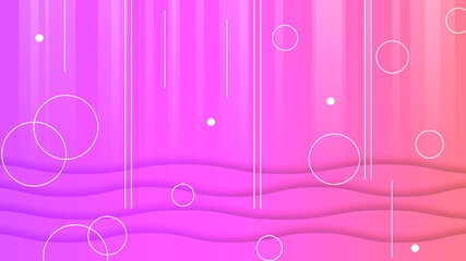 Abstract Colorful Gradient Background With Color Wavy Geometric Figures of Different Shapes And White Lines, Vector Design Style