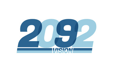Happy new year 2092. Typography logo 2092 vision, 2092 New Year banner
