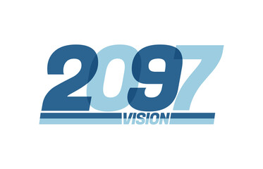 Happy new year 2097. Typography logo 2097 vision, 2097 New Year banner