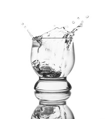 A glass of water isolated on white background