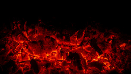 Embers in a fireplace