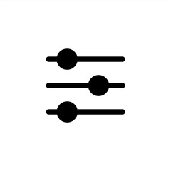 Filter icon in glyph or solid black style. Vector