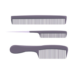 set of combs. hairdresser tools. barbershop. accessories for beauty. beauty saloon. vector. isolated.
