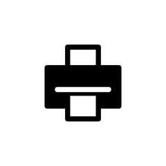 Printer icon in glyph or solid black style. Vector