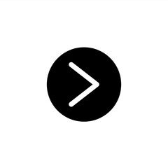 Right direction icon in glyph or solid black style. Vector