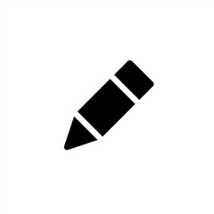 Writing pencil icon in glyph or solid black style. Vector