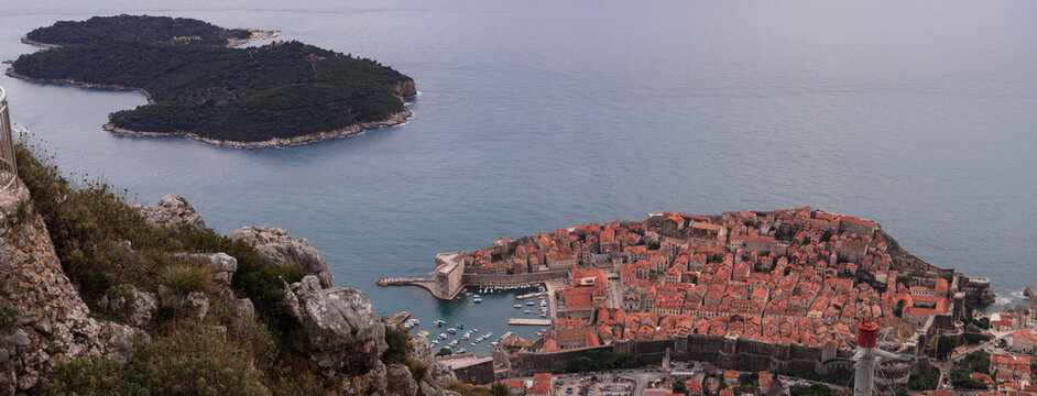 Dubrovnik Old Town and Lokrum Island Panorama